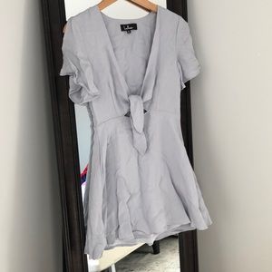Lulus light blue front tie dress